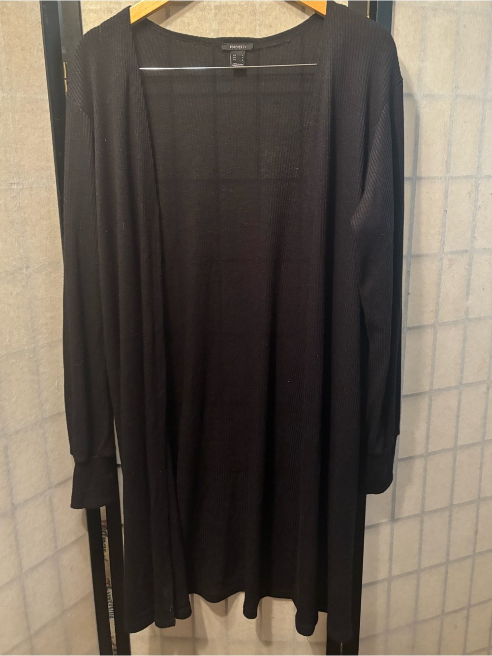 FOREVER 21 Midi Length Ribbed Duster Cardigan